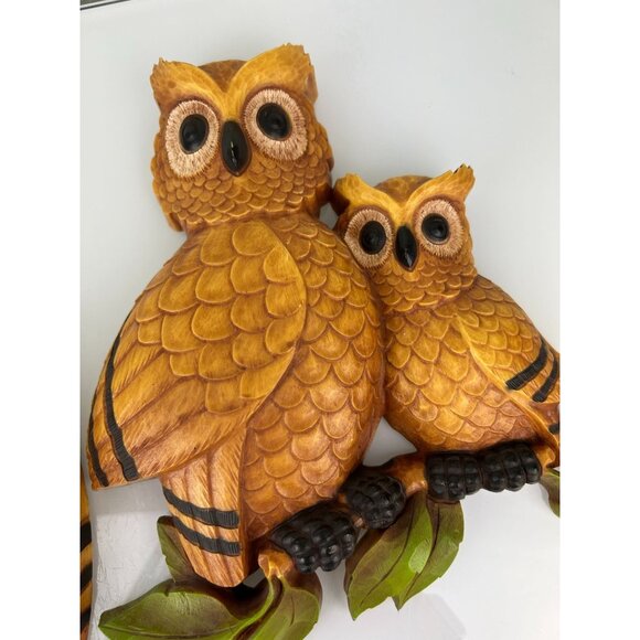 Homco Set of 2 Owl Wall Art Hangings Plastic Mid-Century Modern Vintage Bird - Picture 9 of 16